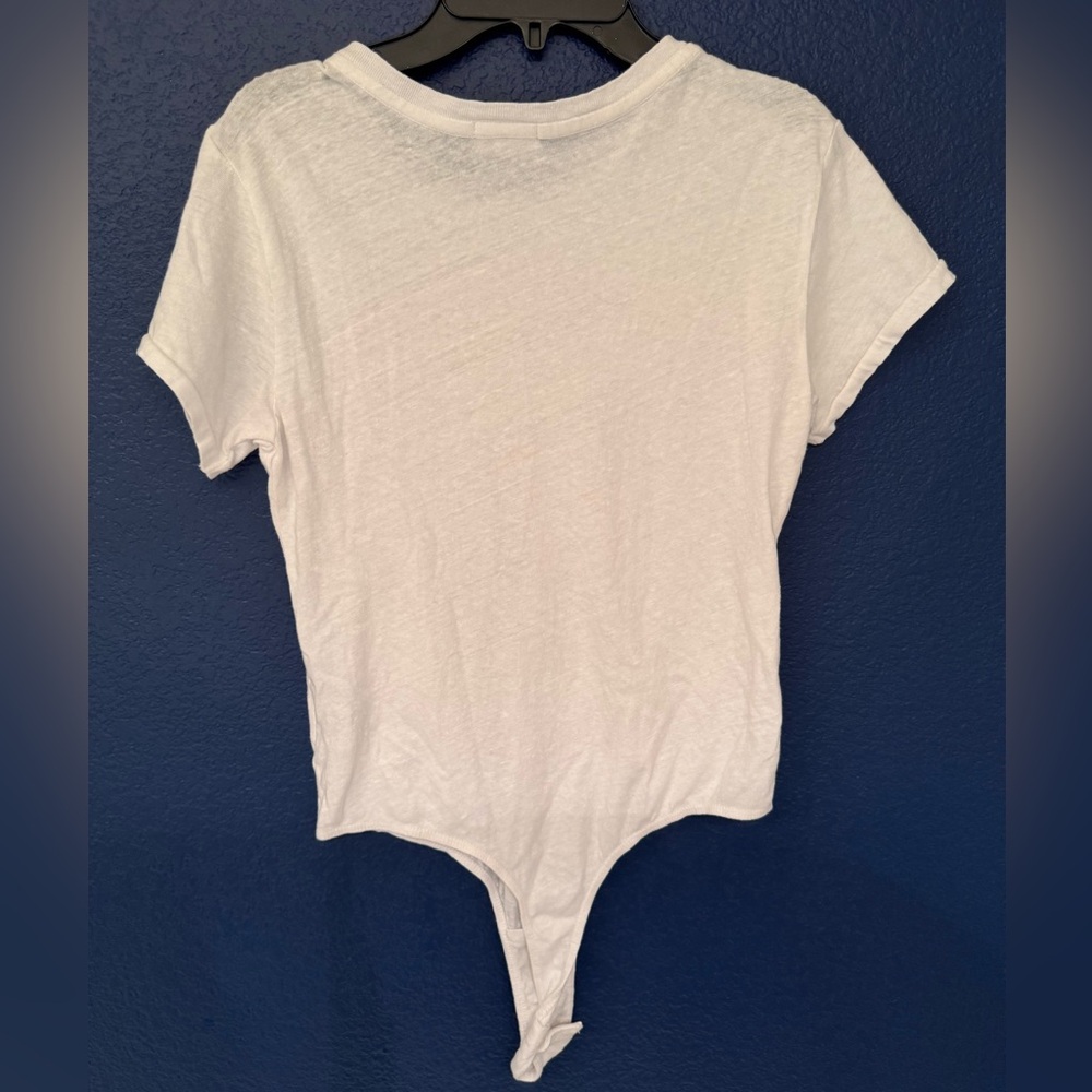 REDONE Optic White 60s Slim Tee Women’s Bodysuit Size Medium - Picture 7 of 14